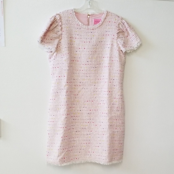 kate spade flutter sleeve tweed dress